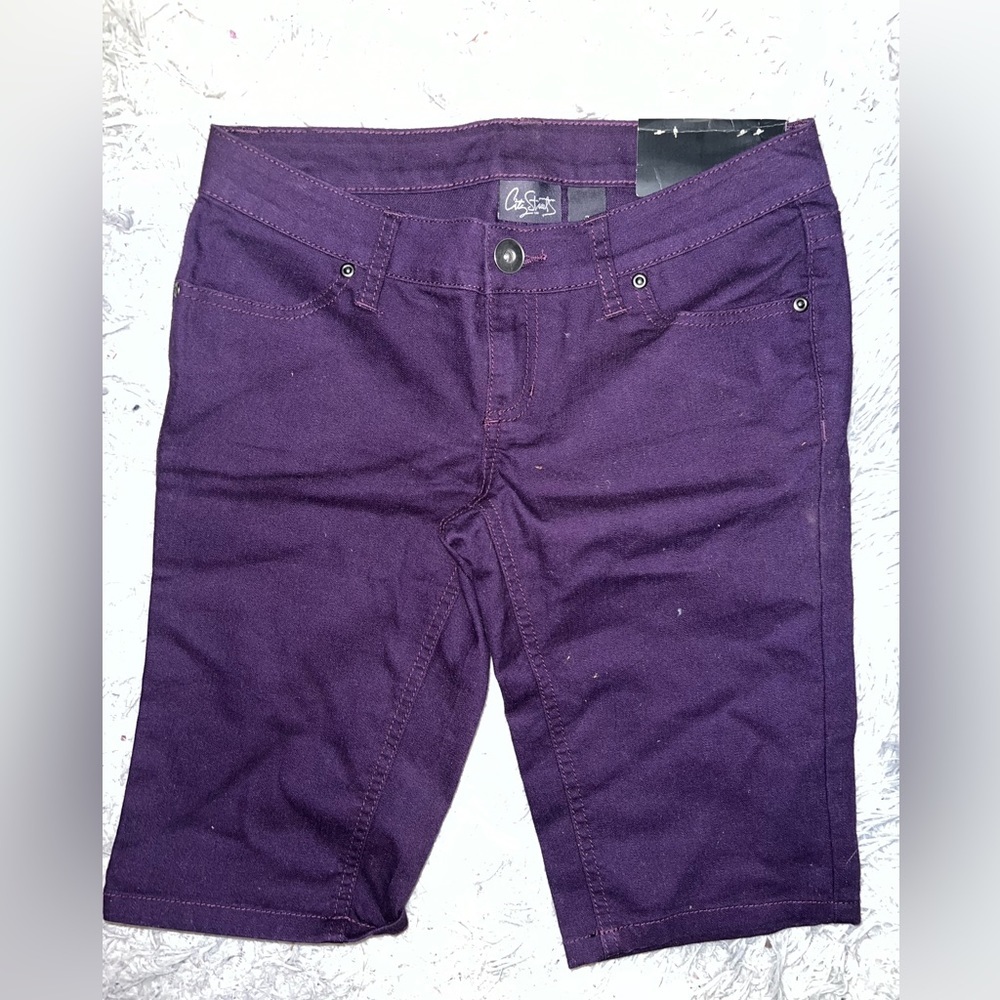 NWT City Streets Purple Jean Bermuda Shorts Size 3